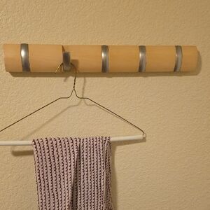 Wall-Mounted Wooden Hook Rack